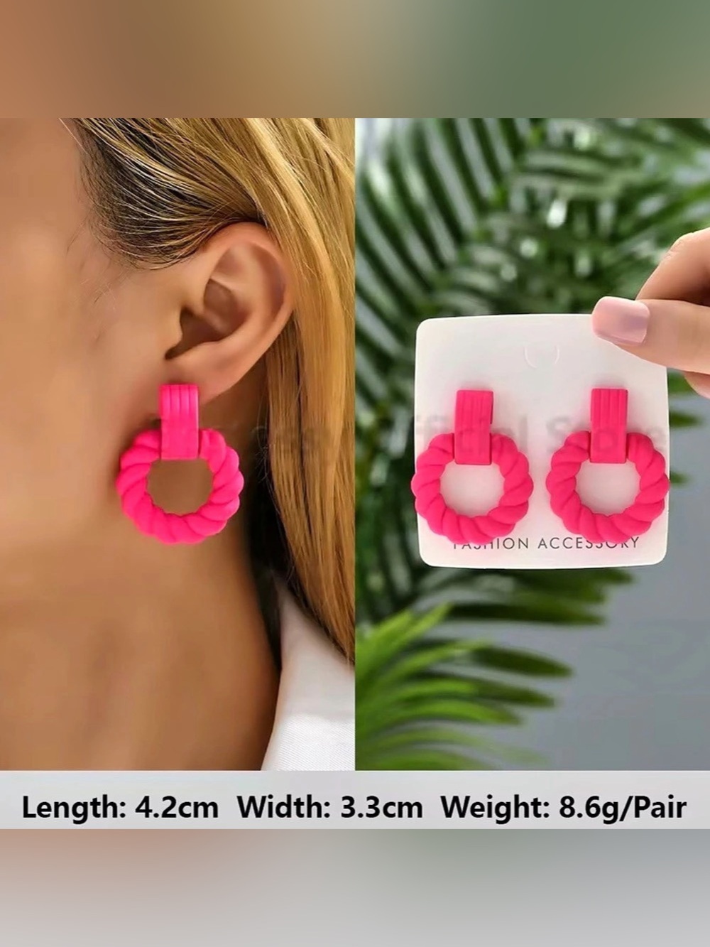 Pink Hoop Earrings NWT